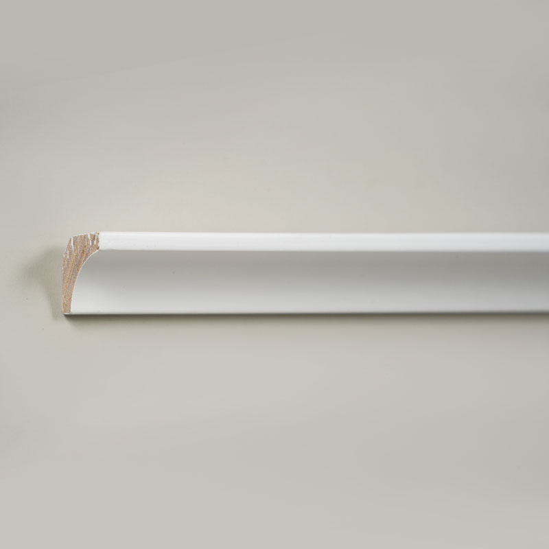 Vnitřní rohová lišta z masivního dřeva / lišta Scotia (základní výplň) – bílá 7/8' × 7/8'