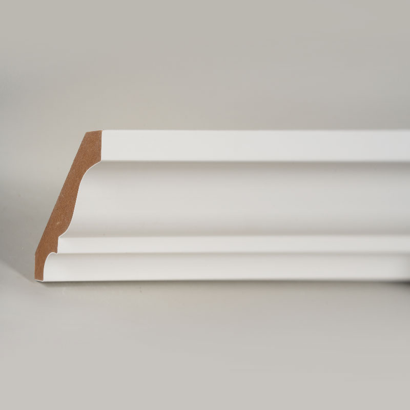 MDF korunková lišta (výplňový základ a perleťově bílá) 3/5' x 3 1/4'