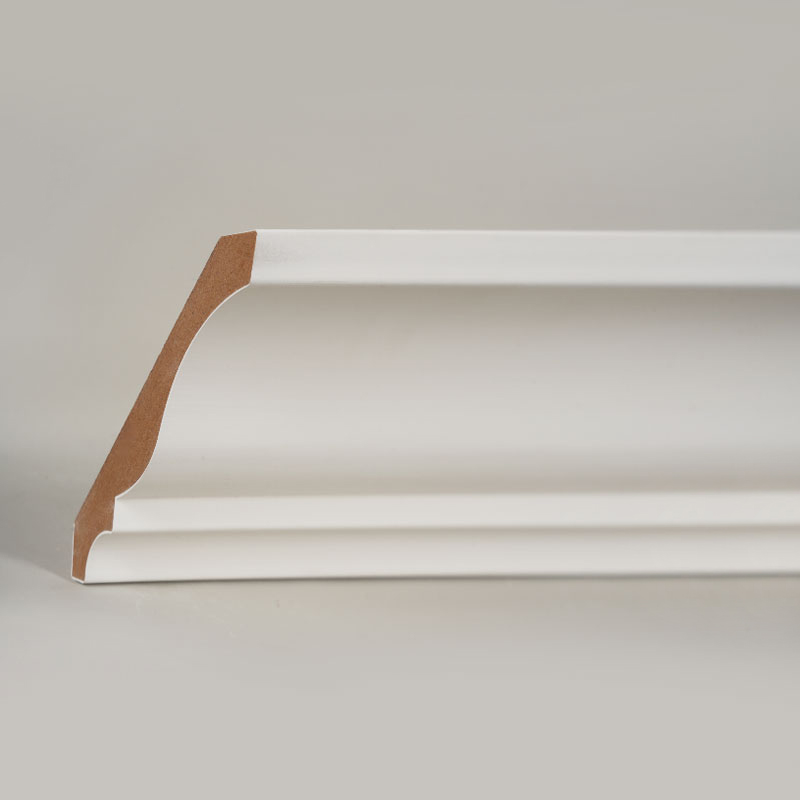MDF korunková lišta (výplňový základ a perleťově bílá) 3/5' x 4 1/4'
