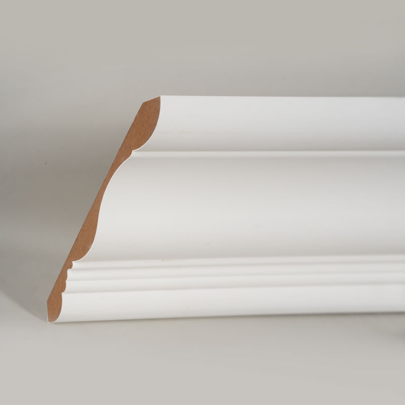 MDF korunková lišta (výplňový základ a perleťově bílá) 3/5' x 6'