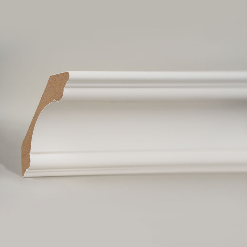 MDF korunková lišta (výplňový základ a perleťově bílá) 3/4' x 3 3/8'
