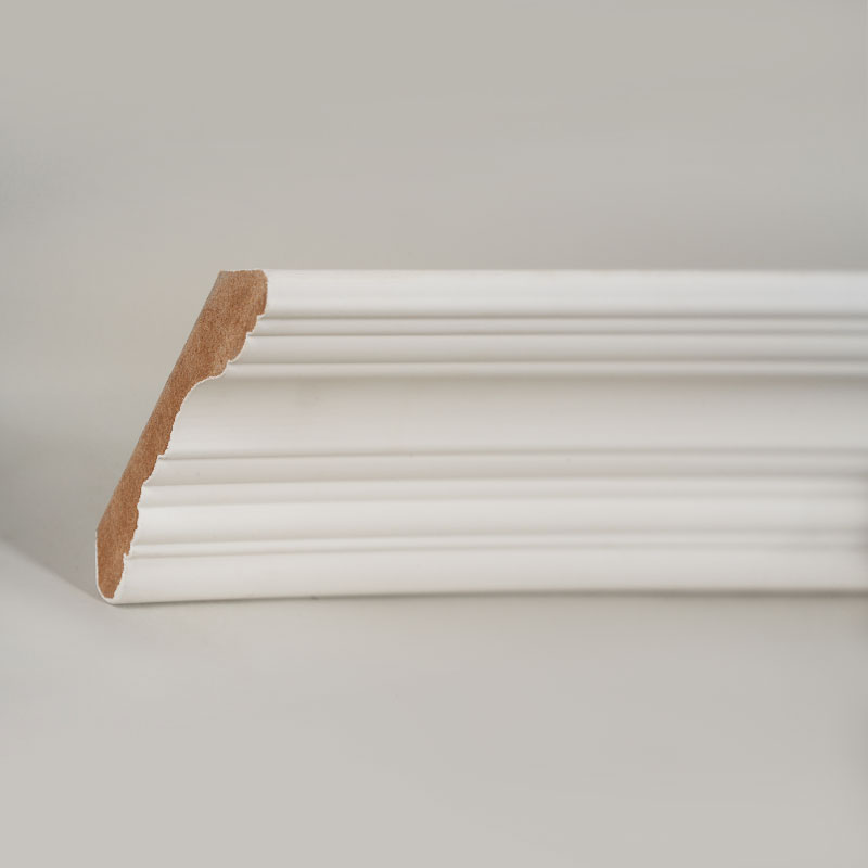 MDF korunková lišta (výplňový základ a perleťově bílá) 3/5' x 3 4/9'