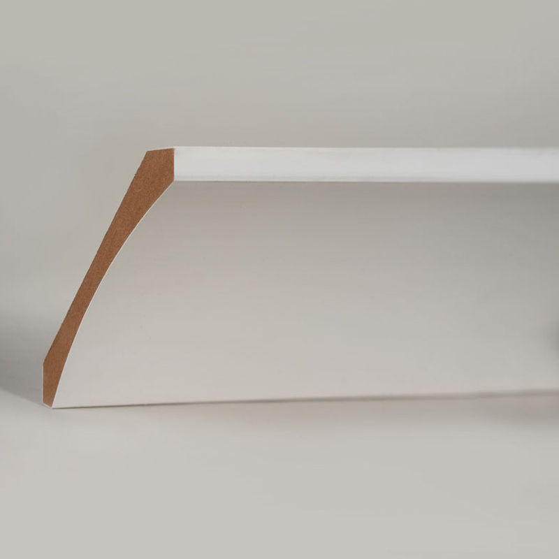 MDF korunková lišta (výplňový základ a perleťově bílá) 3/5' x 4 1/4'