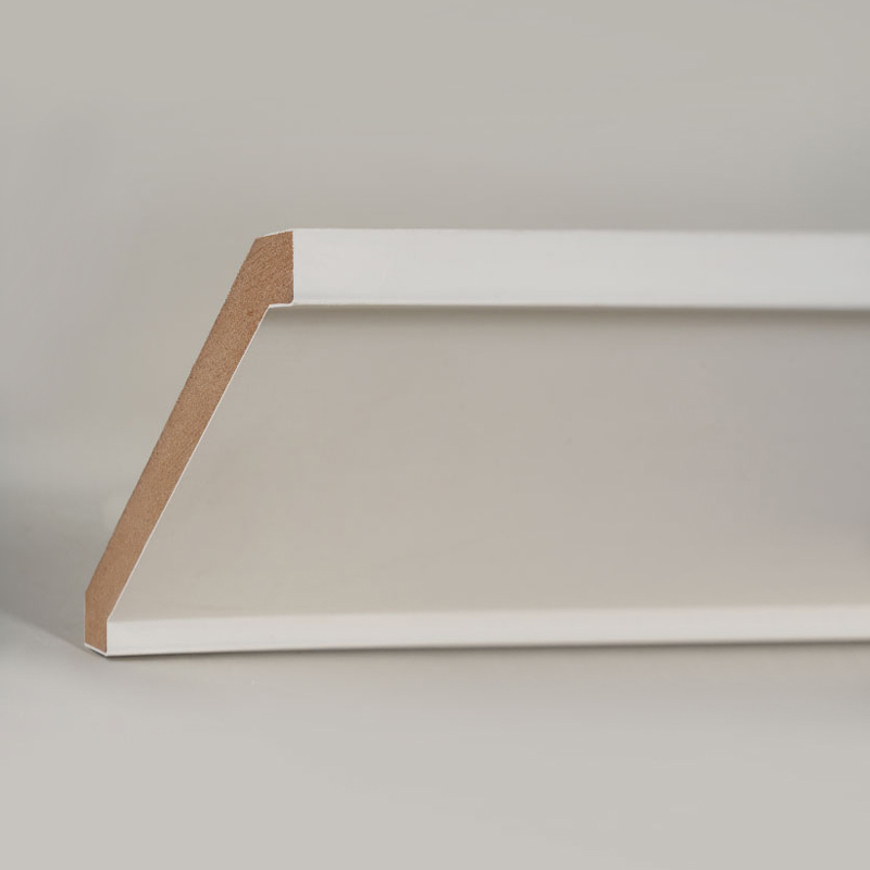 MDF korunková lišta (výplňový základ a perleťově bílá) 3/5' x 4 1/4'