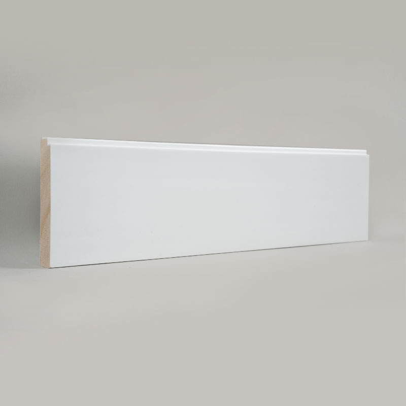Soklová lišta z borovicového dřeva (základní a natřená výplní) – bílá 3/5' x 3 15/16'-A1