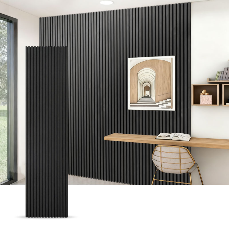 Stěna mřížky/akustický stěnový panel (jednostranně obalené PVC) – dřevo-zrno / kamenné zrno / plná barva 2400/2700 mm x 600 mm