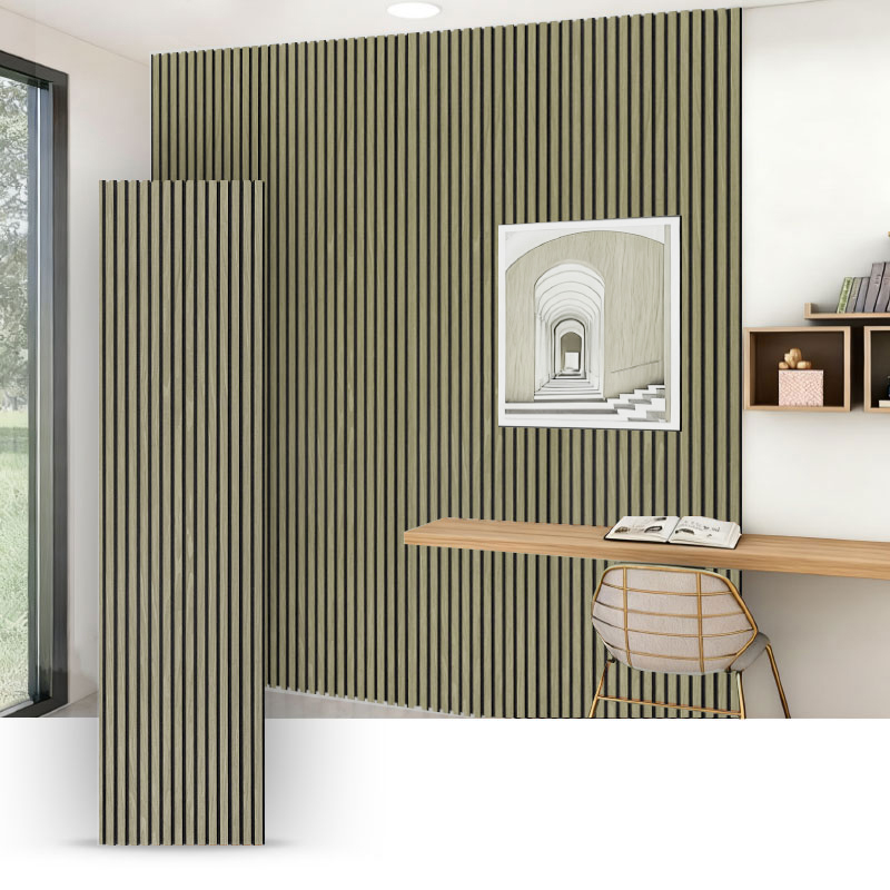 Stěna mřížky/akustický nástěnný panel (jednostranně obalené PVC) – tkanina/zrno kůže 2400/2700 mm × 600 mm